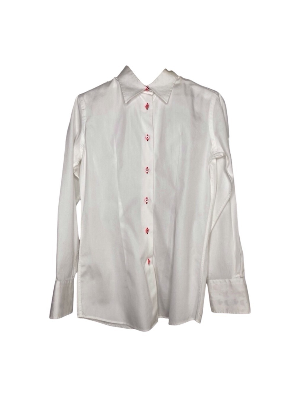 Coton Doux Paris Women’s Shirt White Tailored Cotton Cupcake Trim - Picture 4 of 13